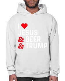 i love jesus beer and trump 1140# - beer- Hoodie