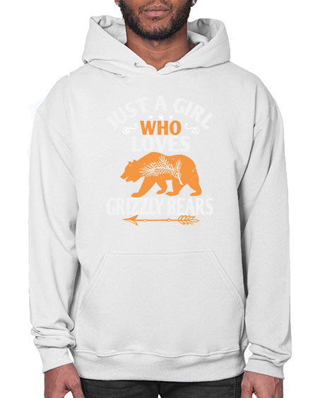 just a girl who loves grizzly bears 159# - bears - animals- Hoodie