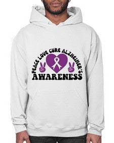 peace love cure alzheimer s awareness 206# - alzheimers- Hoodie