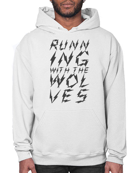 running with the wolves - wolf- Hoodie