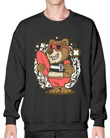 Bear surfing 17# - cartoon animals- Sweatshirt - Crew