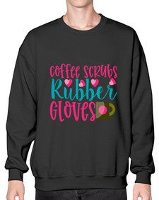 Coffee Scrubs Rubber Gloves Style 668# - nurse- Sweatshirt - Crew