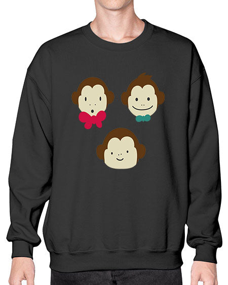Cute_little_monkeys_5425 - monkey- Sweatshirt - Crew