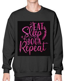 Eat Sleep Yoga Repeat  207# - yoga- Sweatshirt - Crew