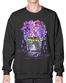 Flower Remember AlzheimerS Awareness 148# - alzheimers- Sweatshirt - Crew