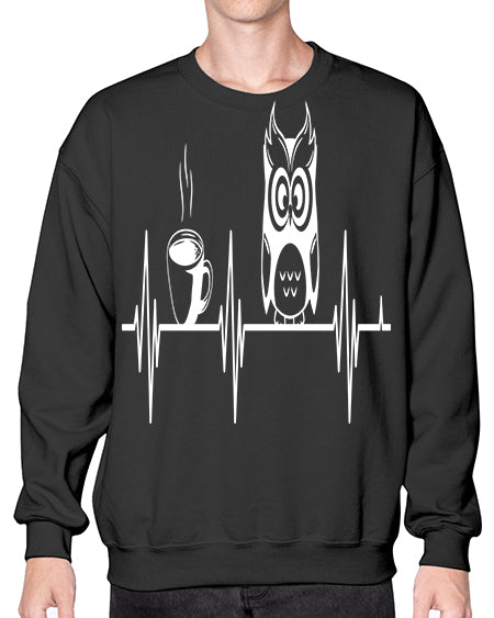 Funny Coffee Lover Night Owl A TurtleRabbit 5# - owl- Sweatshirt - Crew
