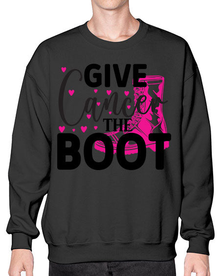 Give Cancer the Boot 24# - breast cancer- Sweatshirt - Crew