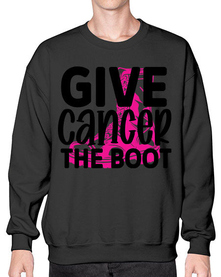 Give Cancer the Boot 25# - breast cancer- Sweatshirt - Crew