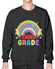 Hello third Grade Rainbow 348# - third grade- Sweatshirt - Crew