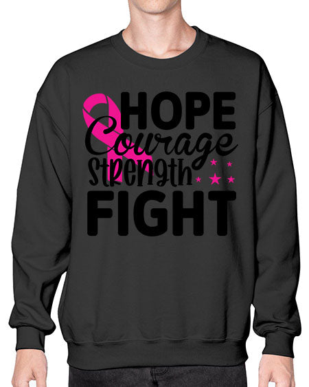 Hope Courage Strength Fight 21# - breast cancer- Sweatshirt - Crew