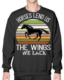 Horses lend us the wings we lack Style 43# - horse- Sweatshirt - Crew