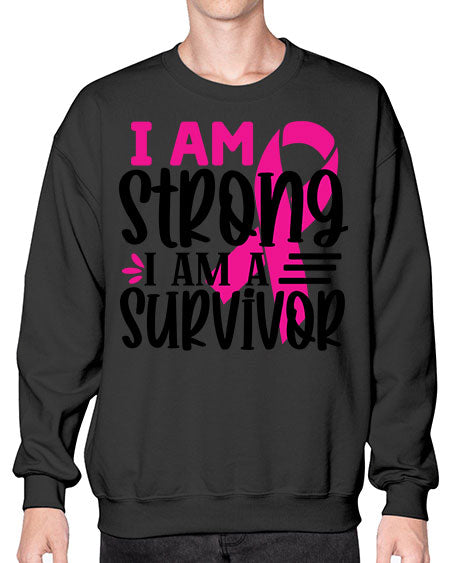 I Am Strong I Am a Survivor 19# - breast cancer- Sweatshirt - Crew