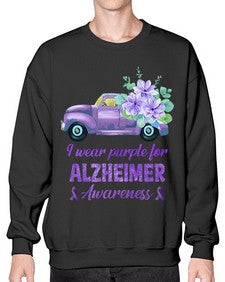 I Wear Purple For AlzheimerS Awareness 168# - alzheimers- Sweatshirt - Crew