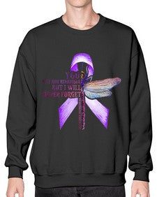 I Will Never Forge Alzheimer Awareness 179# - alzheimers- Sweatshirt - Crew