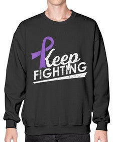 Keep Fighting Alzheimers Epilepsy Warrior Awareness Ribbon 189# - alzheimers- Sweatshirt - Crew