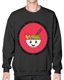 Less People More Ramen 1283# - Ramen- Sweatshirt - Crew