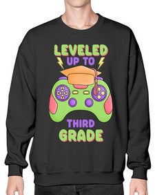 Leveled up to third Grade 472# - third grade- Sweatshirt - Crew