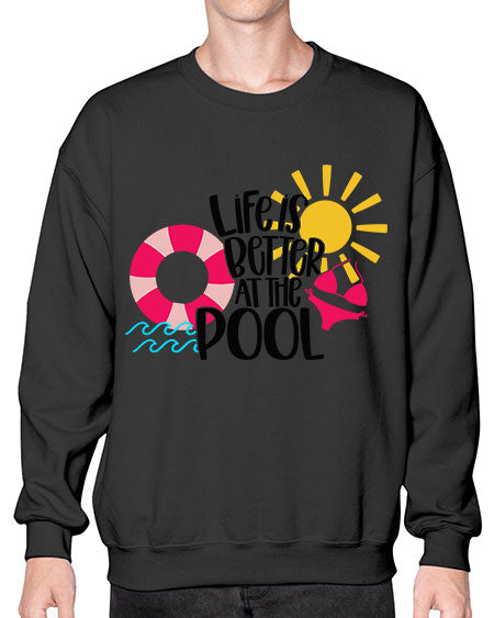 Life Is Better At The Pool Style 33# - summer- Sweatshirt - Crew