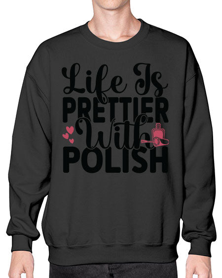 Life Is Prettier With Polish 1052# - nail tech- Sweatshirt - Crew