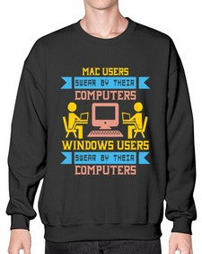 Mac users swear by their computers 25# - computer- Sweatshirt - Crew