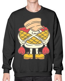 Misterious waffle 165# - cartoon food- Sweatshirt - Crew