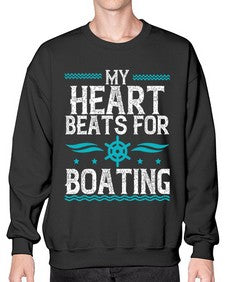 My heart beats for Boating 30# - boats- Sweatshirt - Crew