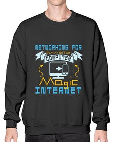 Networking for dummies your computer magic internet 22# - computer- Sweatshirt - Crew