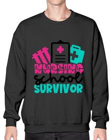 Nursing School Survivor Style Style 1278# - nurse- Sweatshirt - Crew