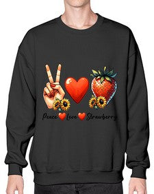 Peace Love Strawberry Festival 1479# - strawberry- Sweatshirt - Crew