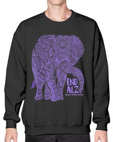 Purple Elephant Alzheimer Awareness 210# - alzheimers- Sweatshirt - Crew