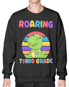 Roaring to third Grade Trex 773# - third grade- Sweatshirt - Crew