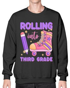 Rolling into third Grade 790# - third grade- Sweatshirt - Crew