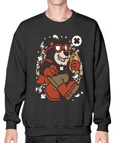 Super bear 236# - cartoon animals- Sweatshirt - Crew