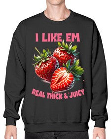 Thick and Juicy Strawberry Festival 1636# - strawberry- Sweatshirt - Crew
