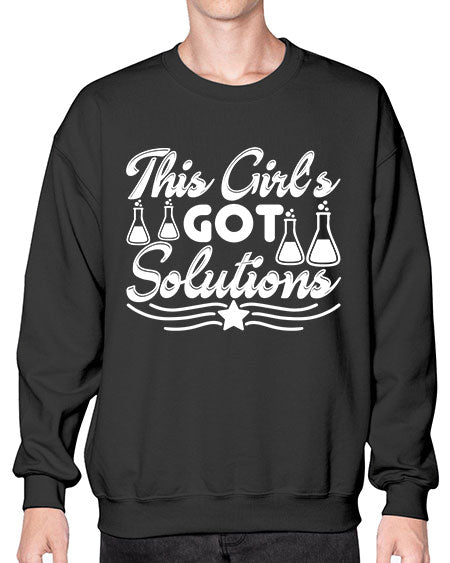 This Girl s Got Solutions 18# - general science- Sweatshirt - Crew