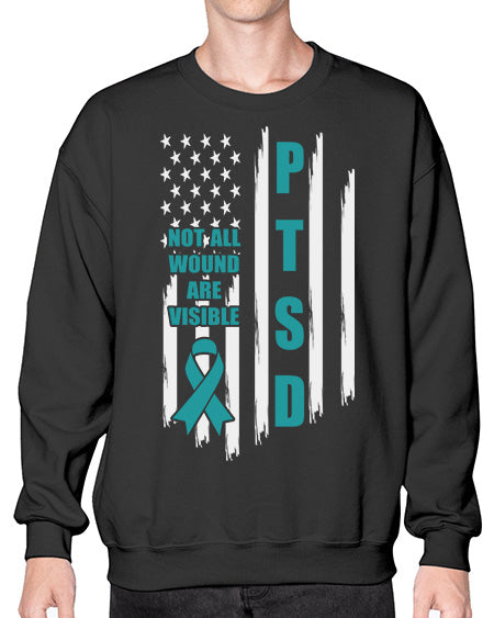 Veteran Not All Wounds Are 5# - PTSD- Sweatshirt - Crew