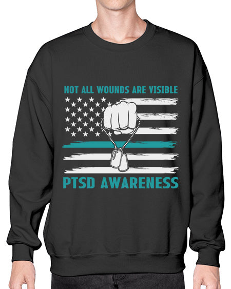 Veteran PTSD Not all wounds 4# - PTSD- Sweatshirt - Crew
