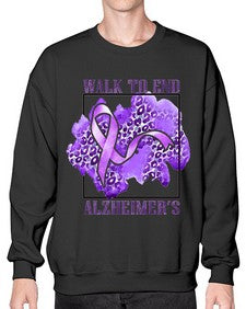 Walk o End AlzheimerS Purple Ribbon 220# - alzheimers- Sweatshirt - Crew