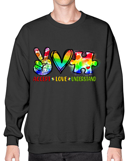 accept love understand - autism- Sweatshirt - Crew