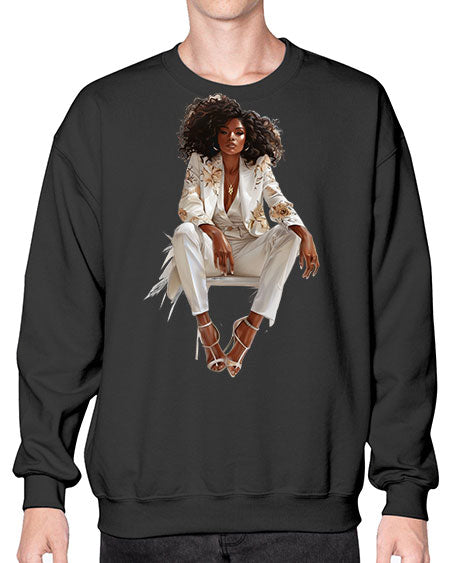 african american girl 2# -  fashion- Sweatshirt - Crew