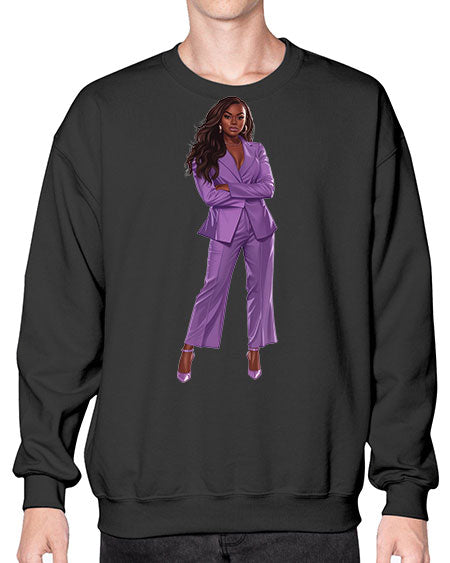 african american girl 3# -  fashion- Sweatshirt - Crew