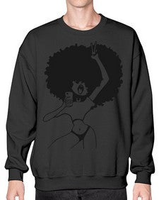 afro woman taking selfie 66# - black girls or women- Sweatshirt - Crew