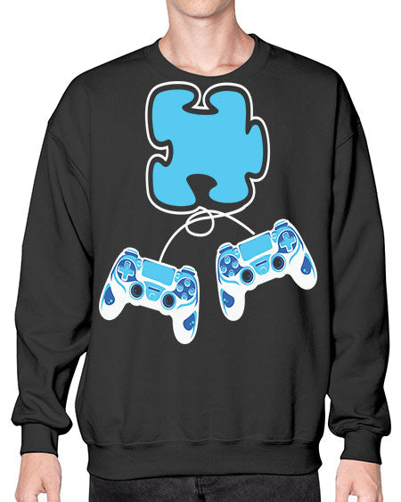autism awareness gamer puzzle piece 11# - autism- Sweatshirt - Crew
