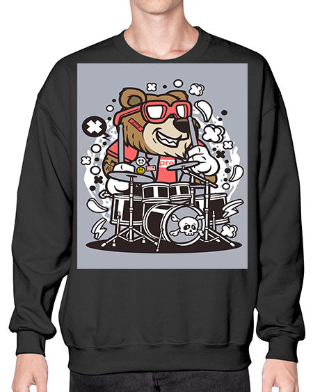 bear drummer 33# - bears - animals- Sweatshirt - Crew