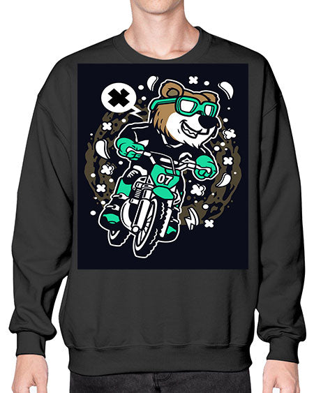bear motocross rider 37# - bears - animals- Sweatshirt - Crew