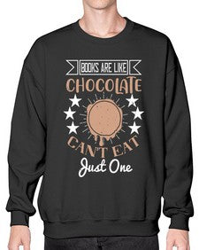 books are like chocolate cant eat just one 57# - chocolate- Sweatshirt - Crew
