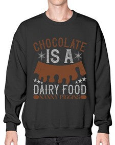 chocolate is a dairy food nanny piggins 91# - chocolate- Sweatshirt - Crew