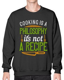 cooking is a philosophyits not a recipe 129# - cooking- Sweatshirt - Crew