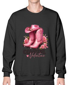 cowgirl valentine cupid valentine 352# - western- Sweatshirt - Crew