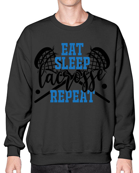 eat sleep lacrosse repeat 15# - lacrosse- Sweatshirt - Crew